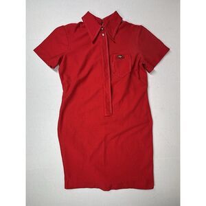 VTG 60s‎ B Altman Co Polo Shift Dress Womens SMALL Red Bill Beaton Pearl EUC